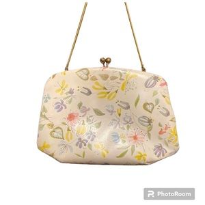 Vintage Sydney‎ California Leather Floral Handbag Pink Yellow Green